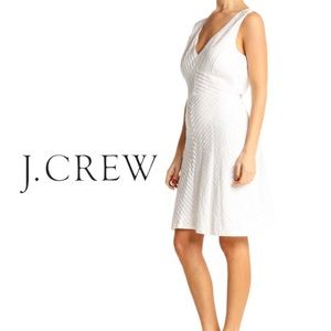 J.Crew Chevron Pleated Short Casual Sleeveless V-neck Dress White Size 2